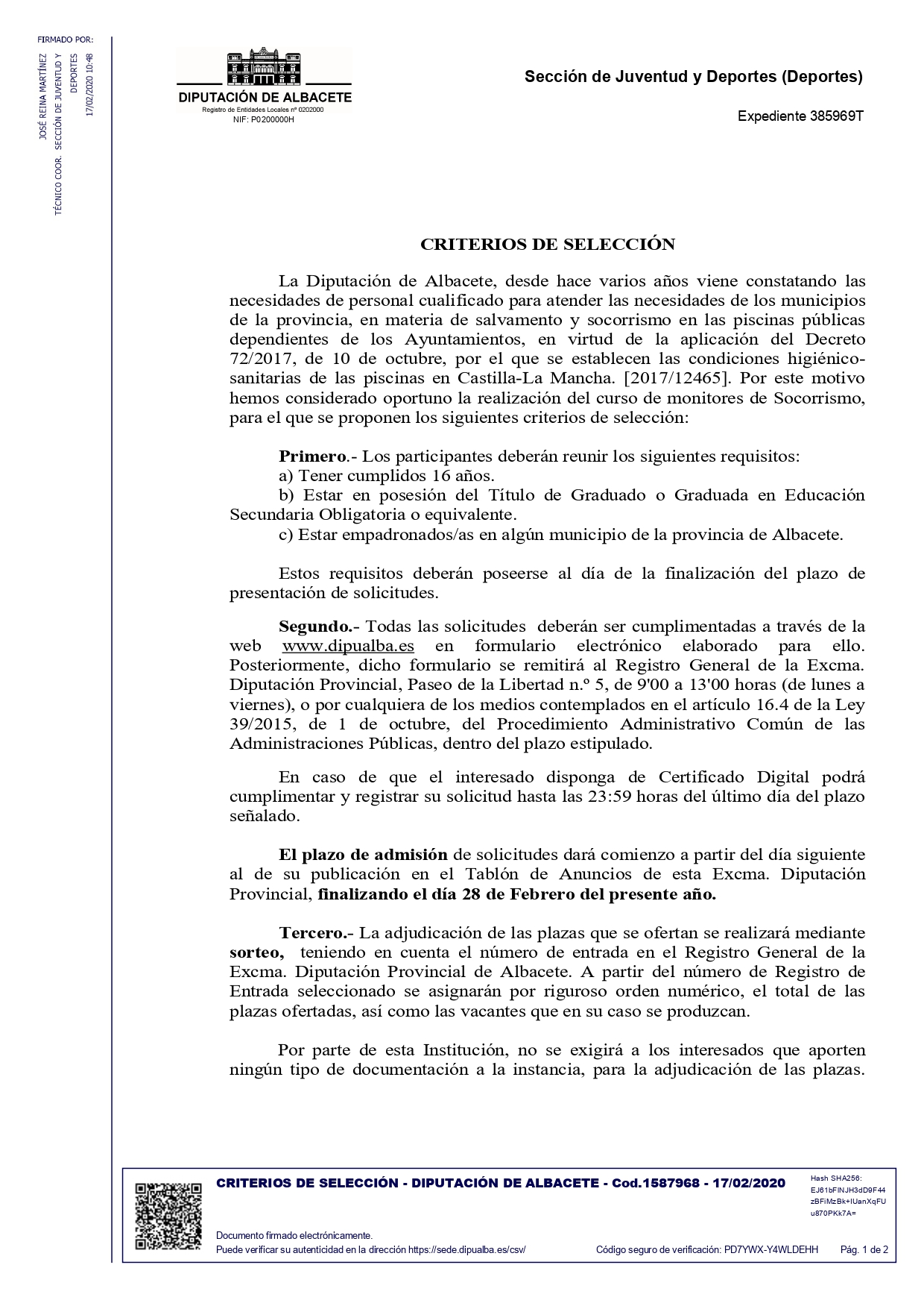 CRITERIOS DE SELECCION CURSO SALVAMENTO Y SOCORRISMO ACUATICO page 0001